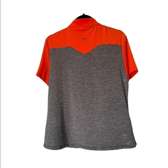 DYNY Golf Quarter Zip Shirt - Orange & Black - Short Sleeve - Stylish & Function - Picture 2 of 7